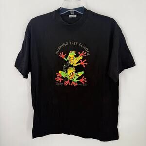 Vintage 90s Burning Tree School Frog T-Shirt Hanes Beefy-T USA Made XL